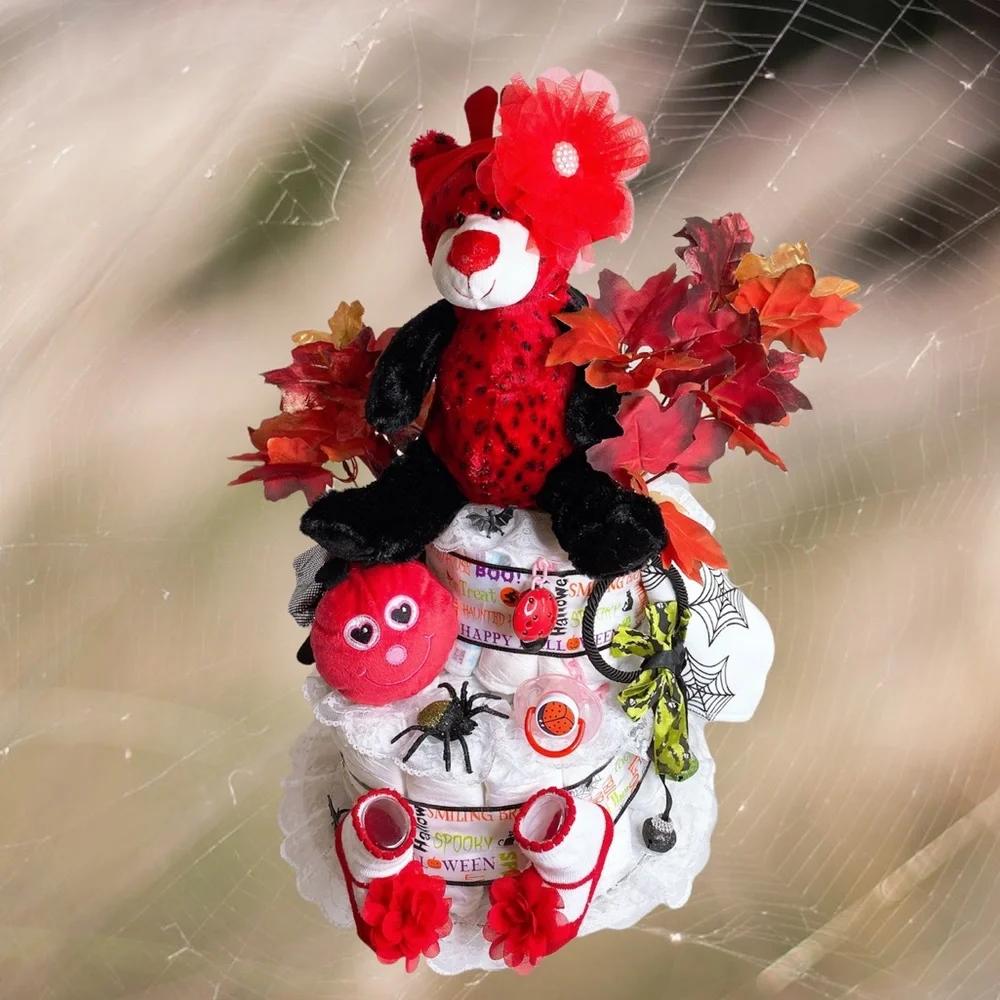 Ladybug Halloween Diaper Cake